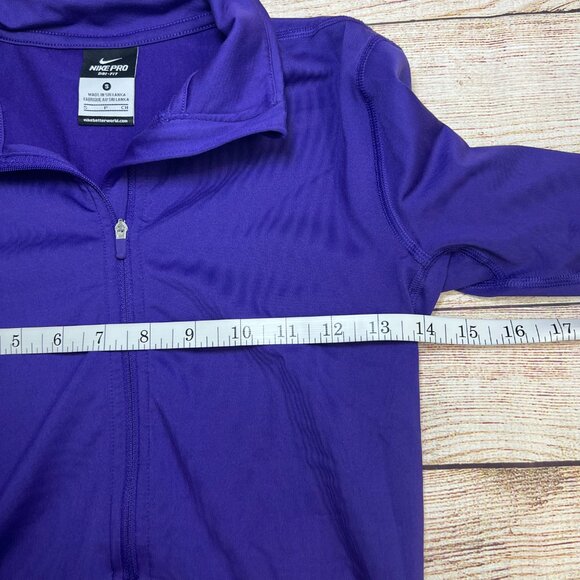 Nike Pro Dri-FIT Purple Half Zip Pullover Size Small Thumbholes Workout Running - Picture 5 of 14